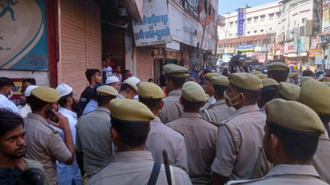 Varanasi news Court-appointed crew surveys Varanasi mosque amid tight security
